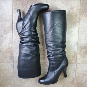Sofft Black Leather Boots Slouch Size 8